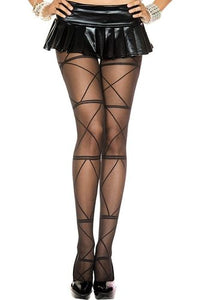 7209 Leg wrap print sheer pantyhose