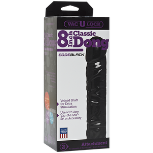 Vac-U-Lock - CodeBlack - 8 Inch Classic Dong